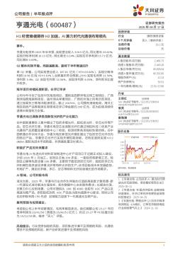 H1经营稳健期待H2加速，AI算力时代光通信布局领先