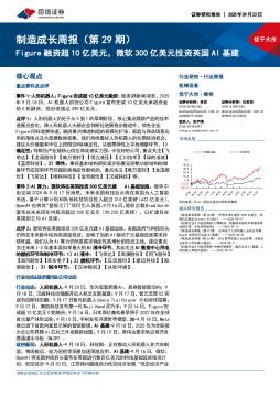 机械设备行业制造成长周报（第29期）：Figure融资超10