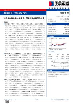 半导体材料业务持续增长，塑造创新材料平台公司