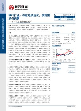 9月社融金融数据点评：银行行业：存款延续活化，信贷需求仍偏弱