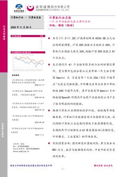 计算机行业月报：11月市场数据及重点事件分析
