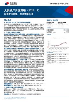大类资产月度策略（2025.12）：股债岁末盘整，原油寒