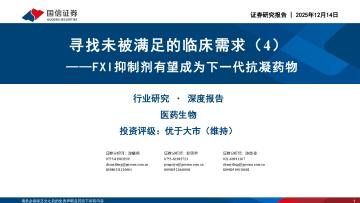 寻找未被满足的临床需求（4）：FXI抑制剂有望成为下一