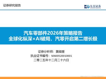 汽车零部件2026年策略报告：全球化纵深×AI破局，汽零