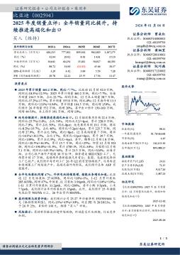 2025年度销量点评：全年销量同比提升，持续推进高端化