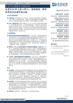 北交所定期报告：本周北证50上涨1.58%，高端制造、新