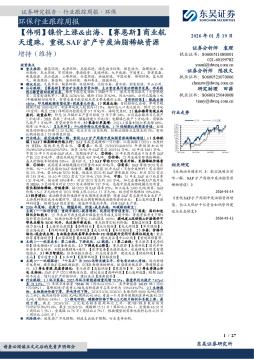 环保行业跟踪周报：【伟明】镍价上涨&出海、【赛恩斯】商业航天遗珠，重视SAF扩产中废油脂稀缺资源