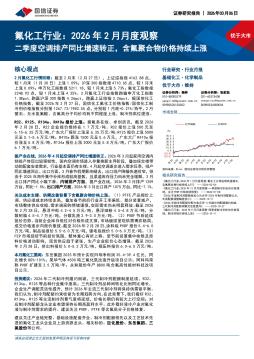 氟化工行业：2026年2月月度观察：二季度空调排产同比