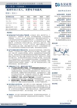 钛材行业小巨人，消费电子迎春风