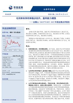 2025年报业绩点评报告：毛利率和净利率稳步抬升，盈利能力增强