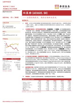 业绩短期承压，期待后续新品表现