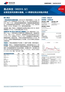 经营层面利润增长稳健，AI+跨境电商业务稳步推进