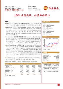 2026年一季报点评：26Q1业绩亮眼，经营势能强劲