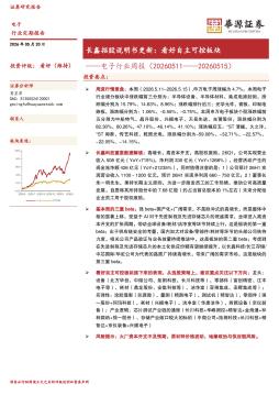 电子行业周报（20260511——20260515）：长鑫招股说明