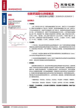 医药生物行业周报：创新药国际化持续推进