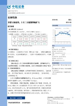 农林牧渔行业：养猪亏损延续，5月三方能繁降幅扩大