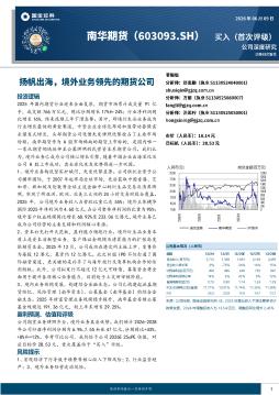 扬帆出海，境外业务领先的期货公司