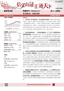 电力设备龙头，出海助力增长