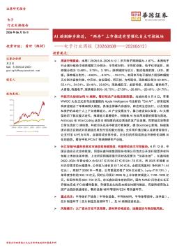 电子行业周报（20260608——20260612）：AI端侧脚步渐近，“两存”上市推进有望催化自主可控板块