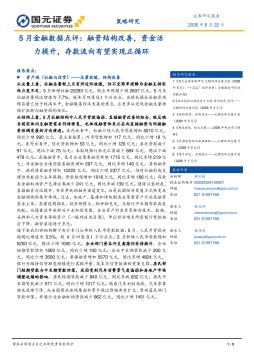 5月金融数据点评：融资结构改善，资金活力提升，存款流向有望实现正循环