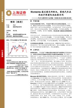 汽车与零部件行业周报：Momenta通过港交所聆讯，零跑汽车在西班牙新建电池组装车间