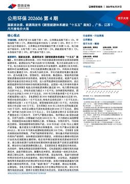 公用环保202606第4期：国家发改委、能源局发布新型能