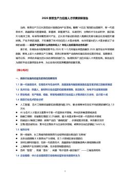 招聘行业：2026新质生产力应届人才供需洞察报告