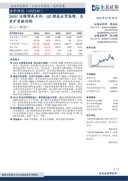 26H1业绩预告点评：Q2锂盐出货高增，自有矿贡献利润