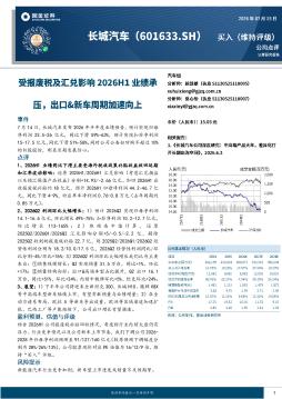 受报废税及汇兑影响2026H1业绩承压，出口&新车周期加