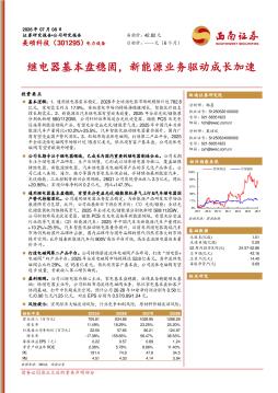 继电器基本盘稳固，新能源业务驱动成长加速
