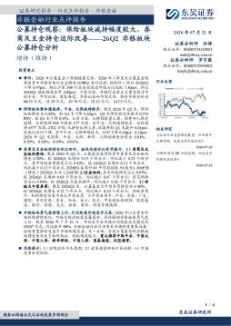 非银金融行业点评报告：公募持仓观察：保险板块减持幅度较大，券商及互金持仓边际改善——26Q2非银板块公募持仓分析