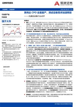 光通信设备行业点评：英伟达CPO全面量产，测试设备需求加速释放
